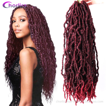 18 Inches Red Bobbi Boss Locs Ombre 613 Crochet Hair Braids Soft Curly Synthetic Crochet Hair African Extensions Braiding Hair